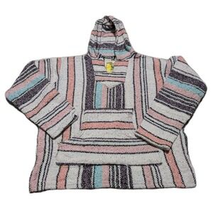 Iguana Jack Hoodie Small Baja Boho‎ Jacket Front Pocket EUC
